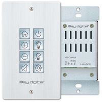 8 BUTTON WEB UI PROGRAMMABLE IP CONTROL WALL PLATE KEYPAD WITH POE (1) IR PORT, (1) RS232 PORT